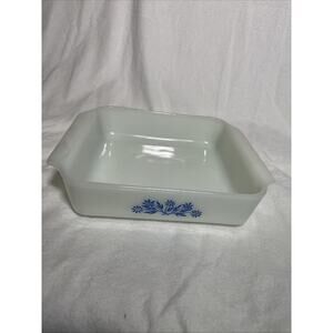 Anchor Hocking Fire King Blue Cornflower 8" Square #435 Casserole Dish